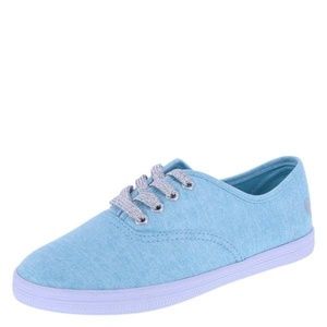 Girls Disney Descendants Sneakers Kids 6 Blue Bal Jersey Fabric Lace Up Shoes